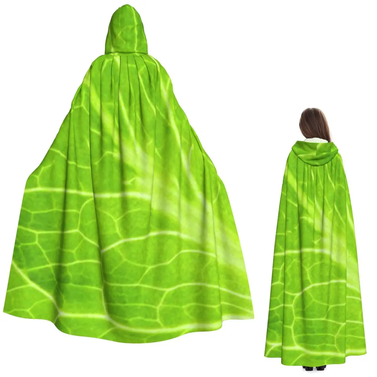 

Длинный плащ с капюшоном и листом салата, средневековый костюм ведьмы, накидка для косплея, накидка на Хэллоуин, вечеринка для взрослых, унисекс