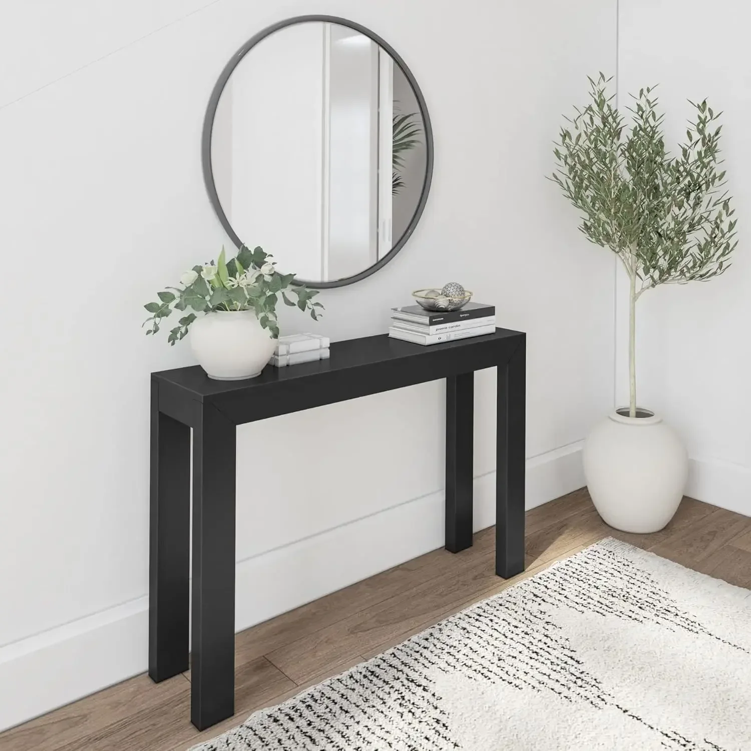 

Modern Solid Wood Console Table, 46 Inch, Sofa Table, Narrow Entryway Table for Hallway, Behind The Couch, Living Room, Foyer