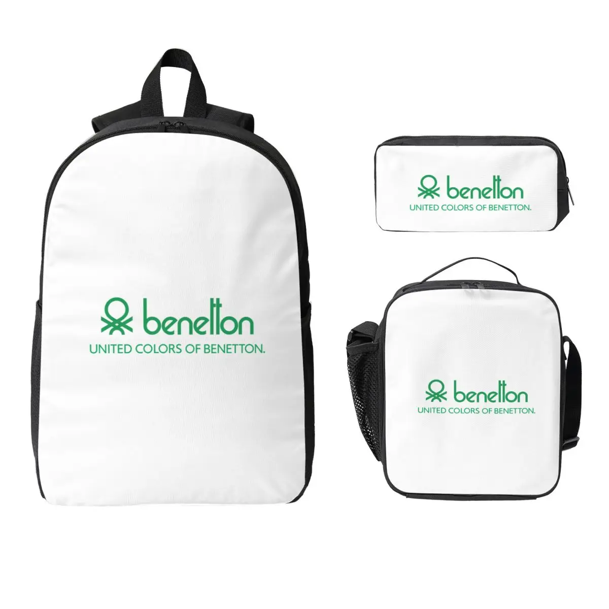 

United Colors Of Benetton Backpack Boys Girls BookBag School Bag Computer Shoulder Bags 3ps Insulated Lunch Bag Pencil Case