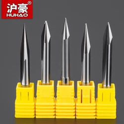 HUHAO Engraving Bit V Sharp 6mm Shank Double Blade Straight Groove CNC Router Bit 2 Flutes V Tip End Mill Carving Tool