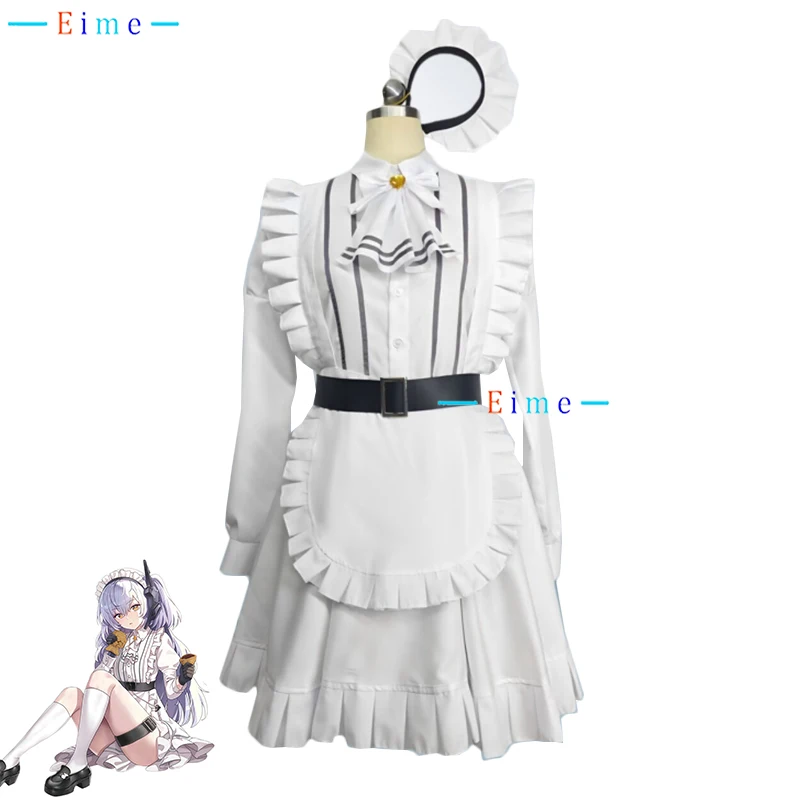 Disfraz de Cosplay de Nikke Snow para Mujer, Vestido de Maid Blanco, Trajes para Halloween, Navidad, Fiestas, Uniformes de Anime, Ropa Hecha a Medida