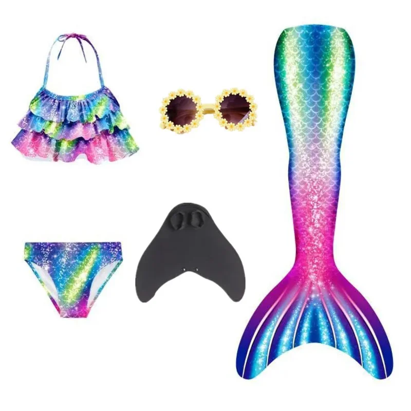 곰의 쓰레기 여름 어린이 수영 꼬리 인어 의상 코스프레 어린이 공주 파티 판타지 수영복 C 2025 새로운