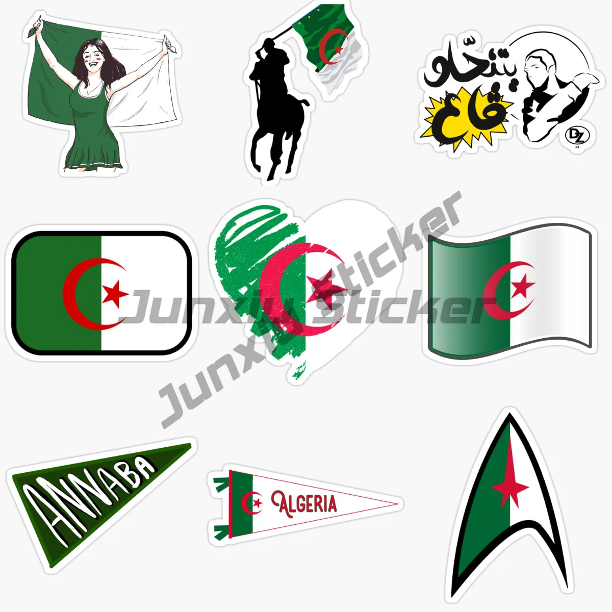 

ALGERIA Map National Flag and Emblem Vinyl Self-adhesive Car Sticker Window Motorcycle Helmet Decal PVC DIY