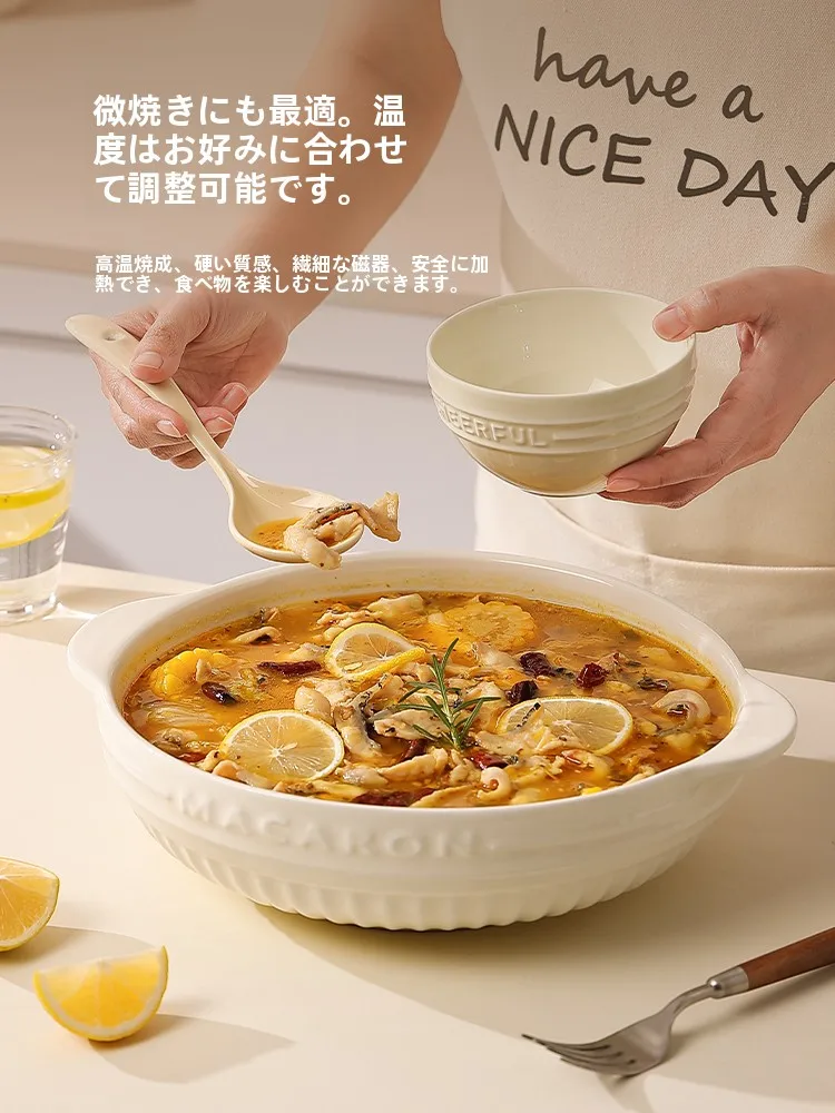 

Large 2-Inch Cerc Soup Bowl Double Ear Sour Fi Soup Bowl Underglaze Coloration Korean Sle Fren adual Pattern