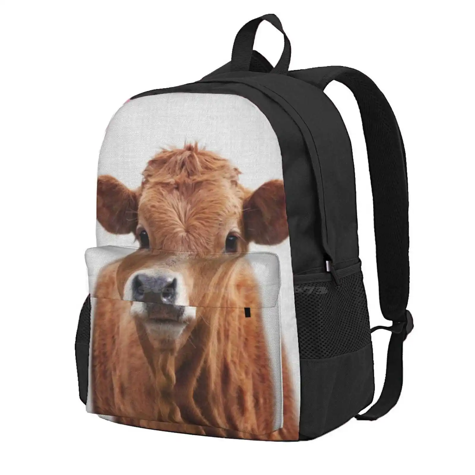 

Cow - Colorful Hot Sale Schoolbag Backpack Fashion Bags Animals Peekaboo Wildlife Nursery Modern Minimalist Portrait Jungle