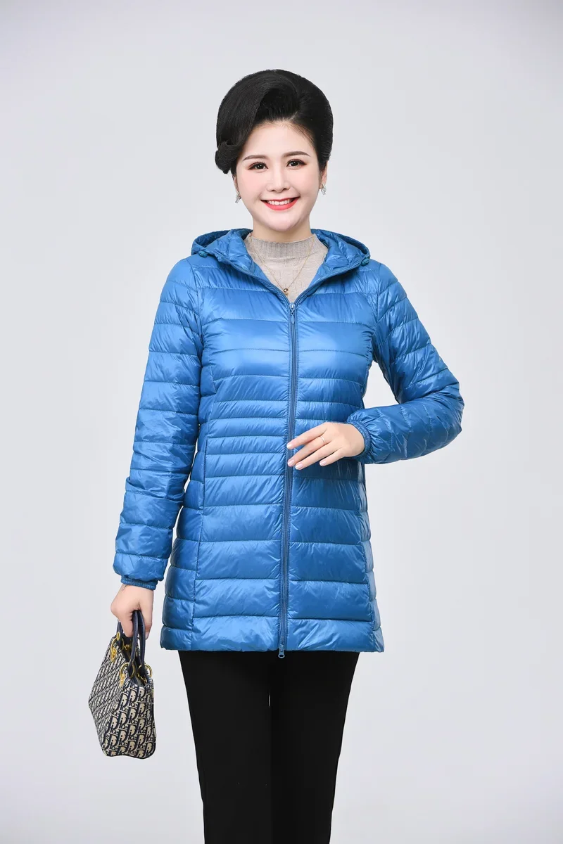 12 Colors Women Spring Winter Jacket 2023 New Arrival Ultralight  Packable Female Hooded Water and Wind-Resistant Long Down Coat