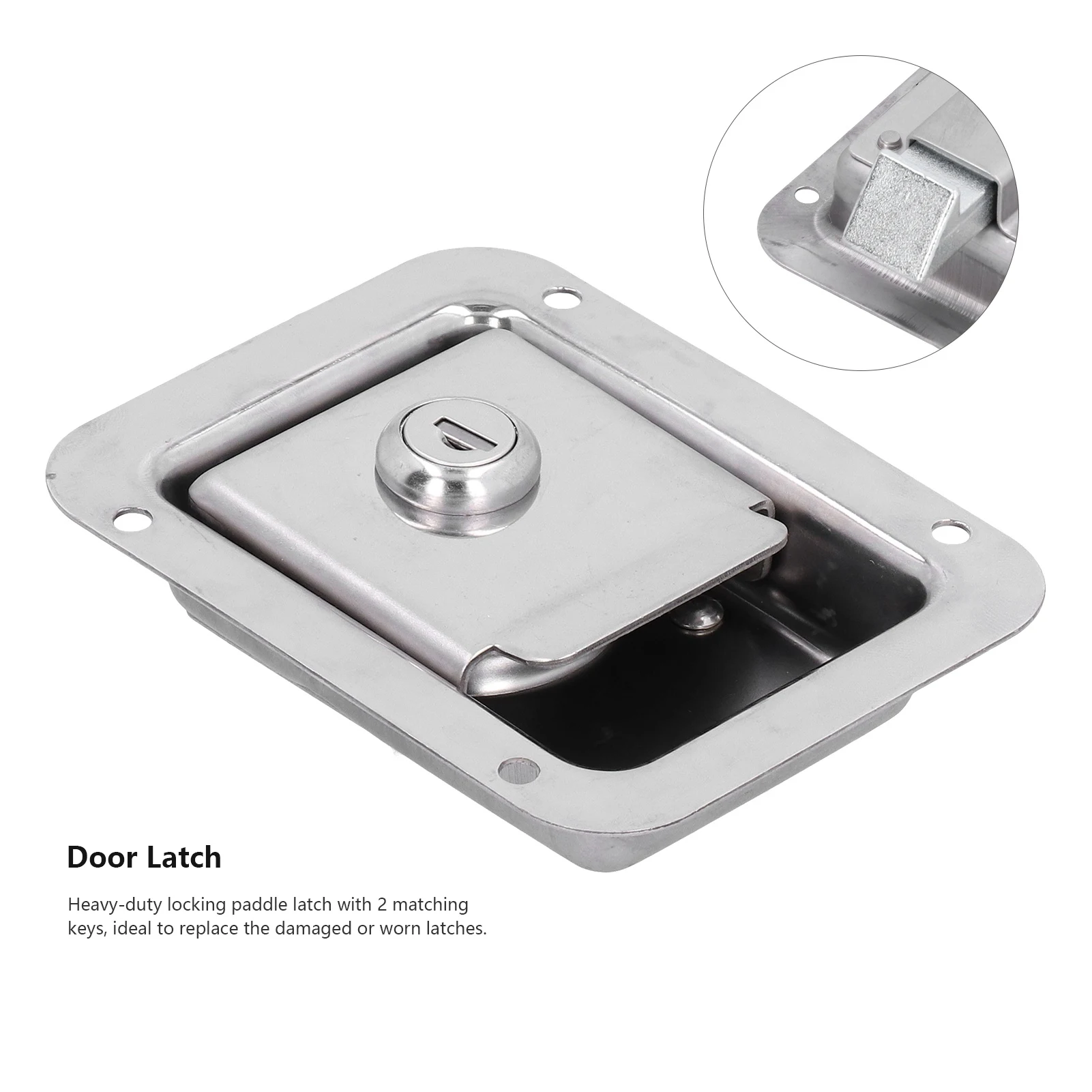 

Дверной замок из нержавеющей стали 304, замок для ящика для инструментов, заподлицо с 2 ключами для прицепов на колесах, грузовиков, ящик для инструментов