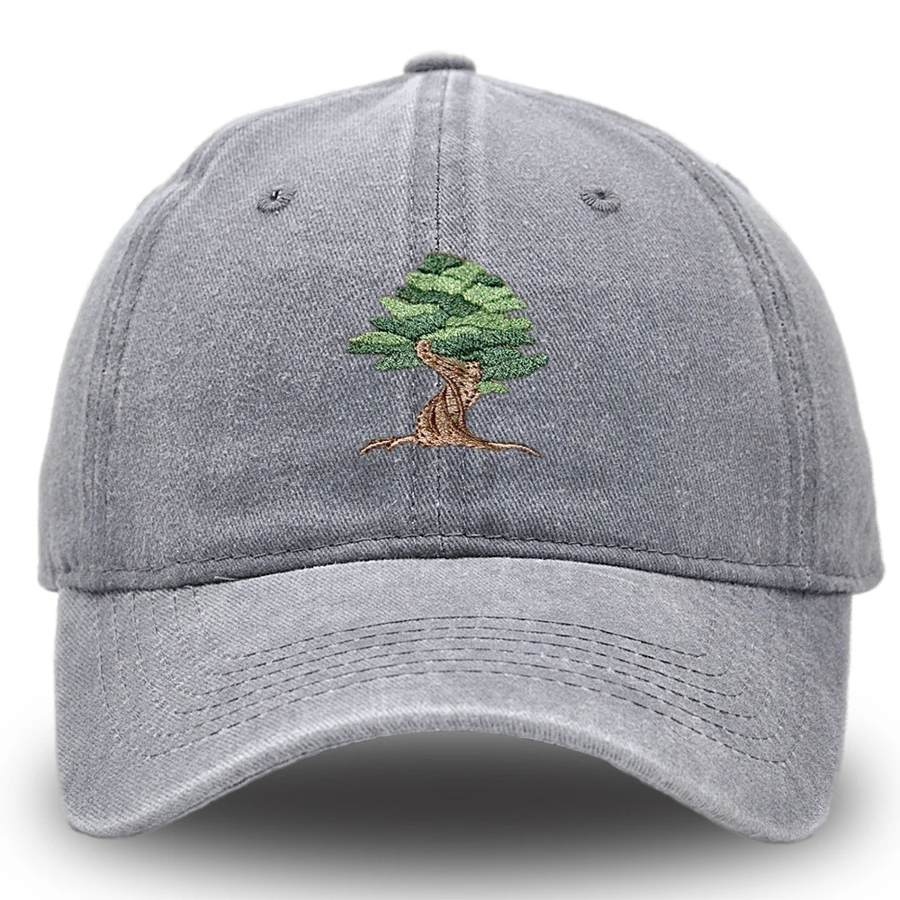 BONSAI  TREE Hat Embroidered ORNAMENTAL TREE Baseball Cap Retro Men Woman Cotton Hat Unisex