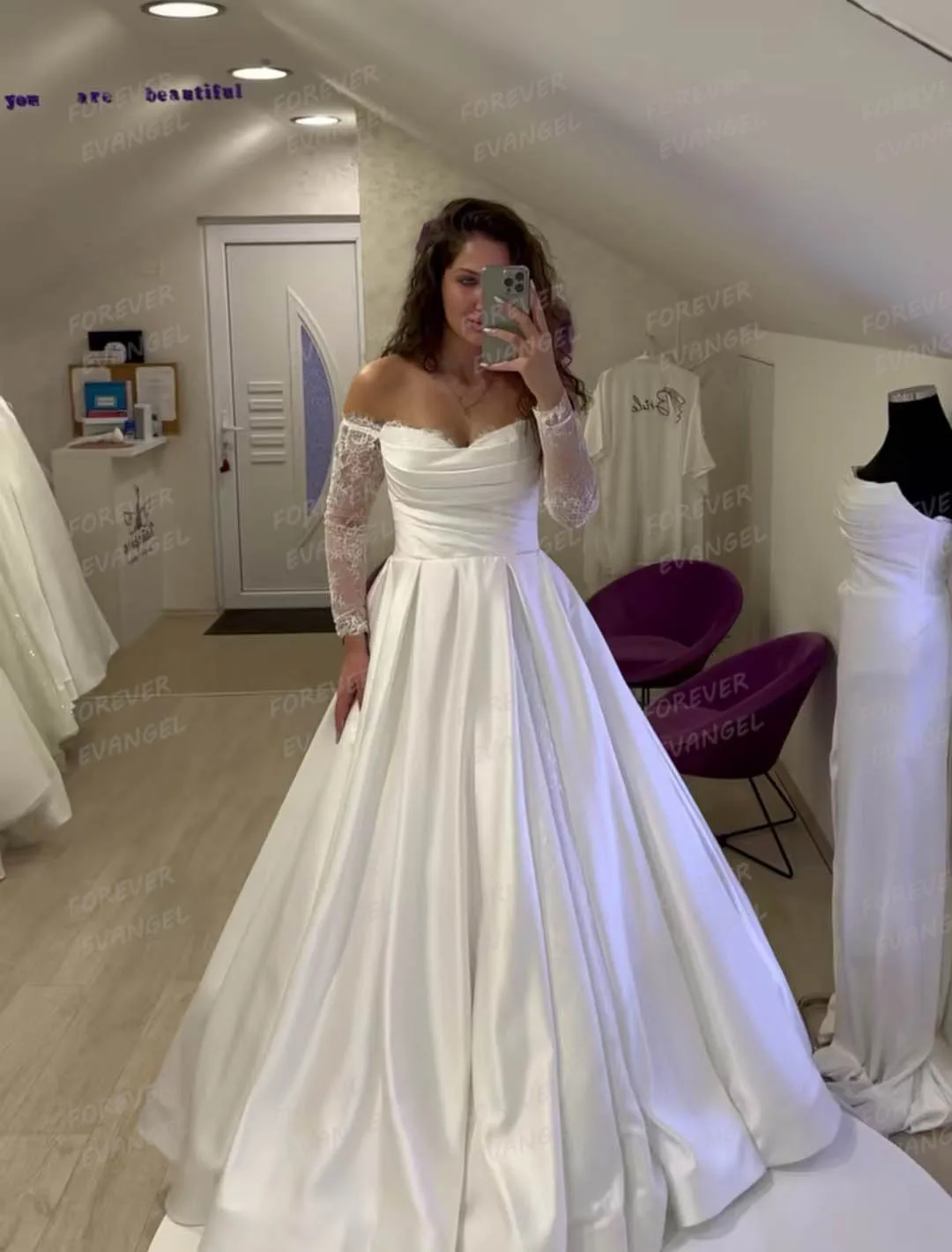 

Simple Wedding Dresses Woman's A Line Sweetheart Long Sleeve Bride Gowns Formal Satin Party Customized 2026 Vestidos De Novia