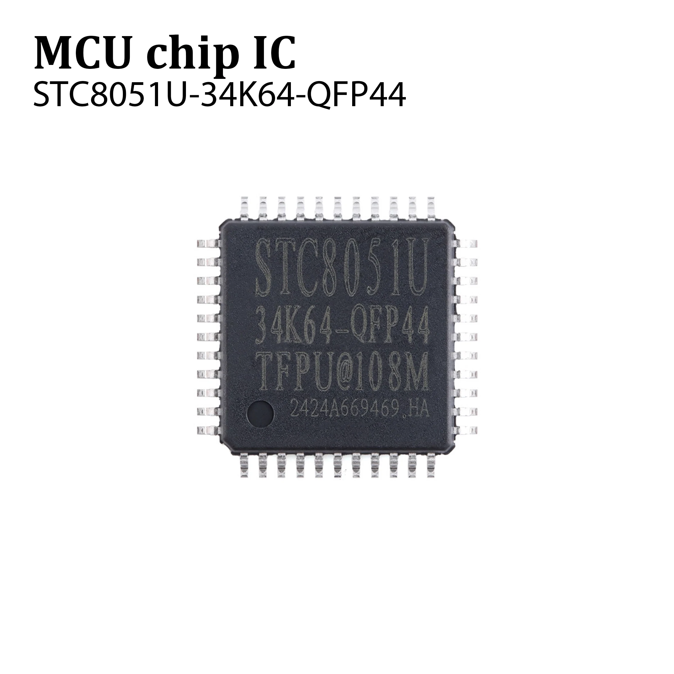 2pcs Genuine STC8051U-34K64-QFP44 32-bit 8051 core (1T) microprocessor microcontroller chip in stock