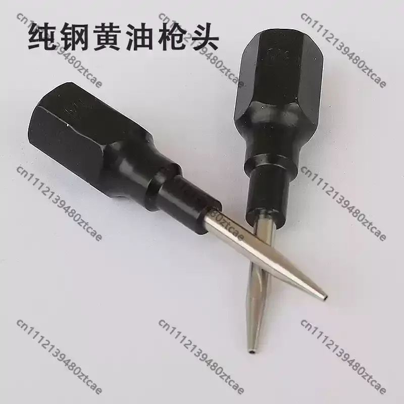 Wear-resistant Steel Grease Gun Nozzle Tip Flat & Pointed Head Durable Manual Pneumatic Grease Fitting Connector Accessory