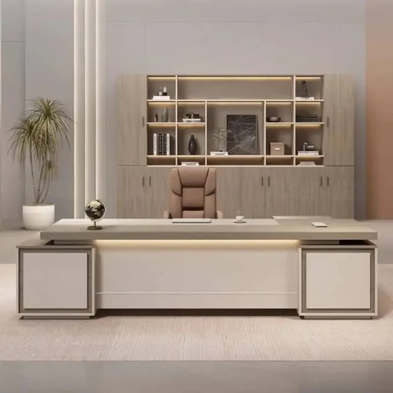 مكاتب مكتبية تنفيذية فاخرة مدير محطة عمل بيضاء مكاتب مكتب أدراج زاوية أثاث تافولينو عصري عالمي