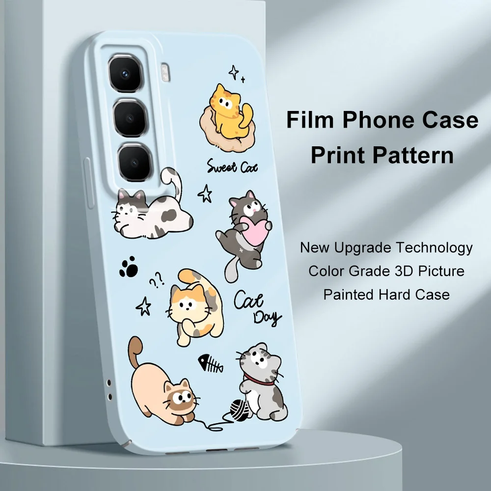 Happy Cat Phone Case For Infinix Hot 60 60I 40 30I 12 10 Note 50 30 Pro Plus Play 4G 5G Film Hard Cover - view 5
