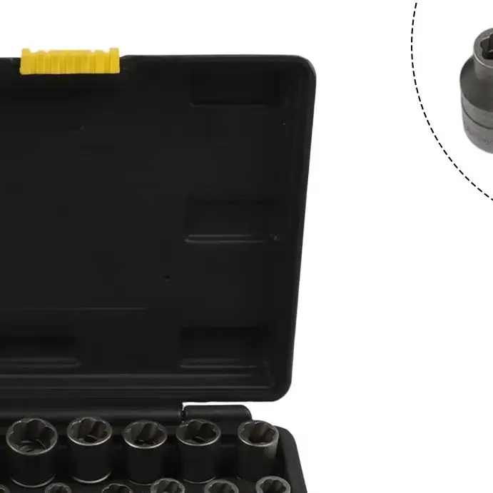 32 Pcs Bolt Extractor Socket Set Metal Nut Remover Kit For Removing Damaged Rusted Stripped Bolts Nuts With 1/4 3/8 Adapter
