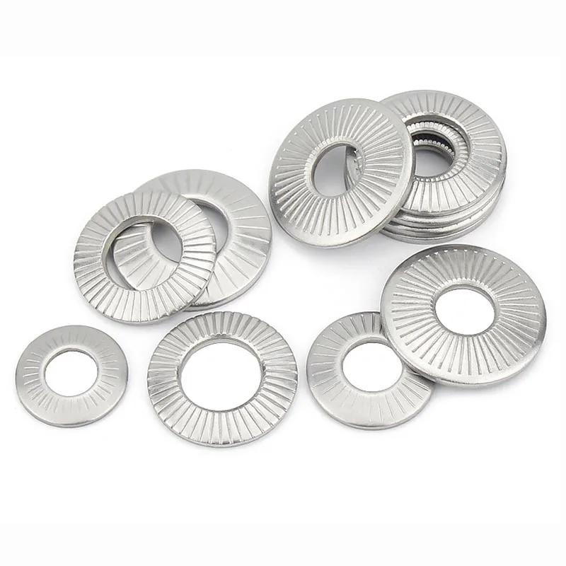 2/5/10/25/50pcs M3 M4 M5 M6 M8 M10 M12 M16 NFE25-511 304 Stainless Steel Disc Spring Serrated Lock Washer Knurled Elastic Gasket