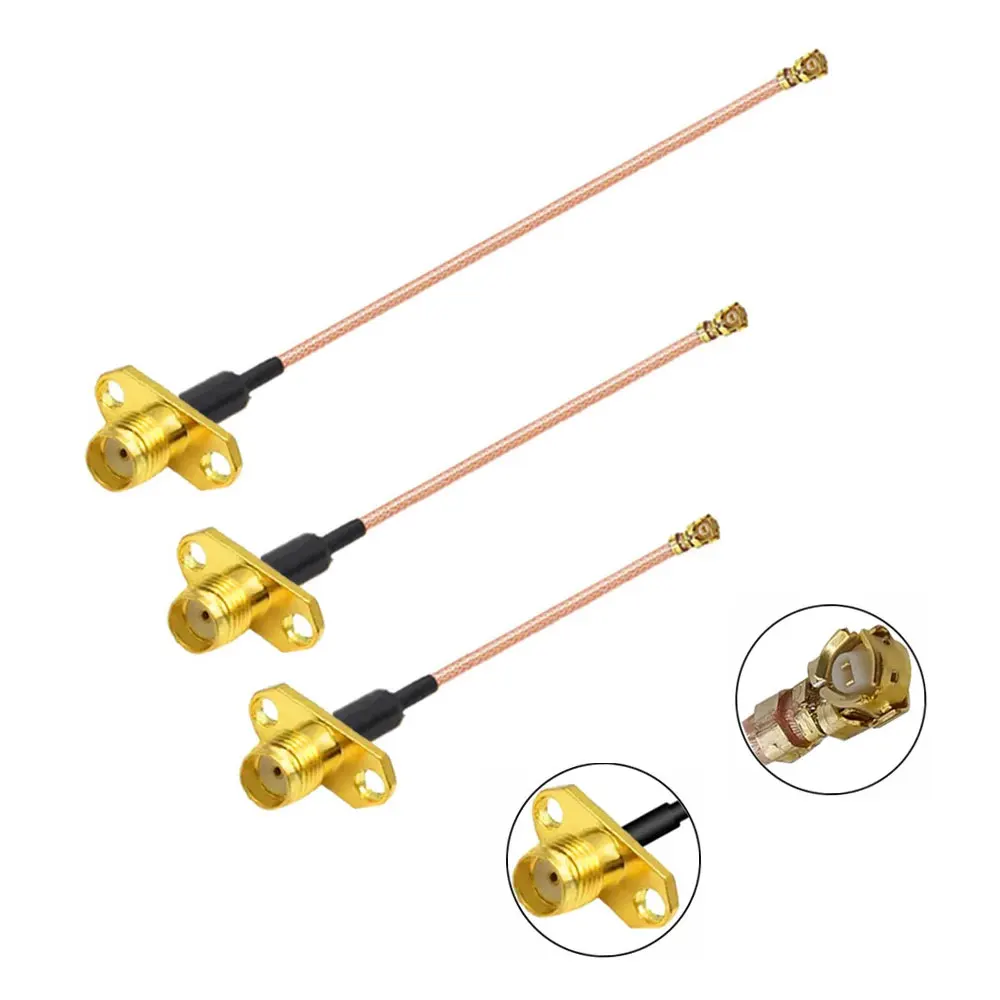 

1PCS RG178 Pigtail WIFI Antenna Extension Cable u.FL IPX IPEX1 Female to SMA / RP-SMA Female 2 Hole Flange Panel Mount Jumper