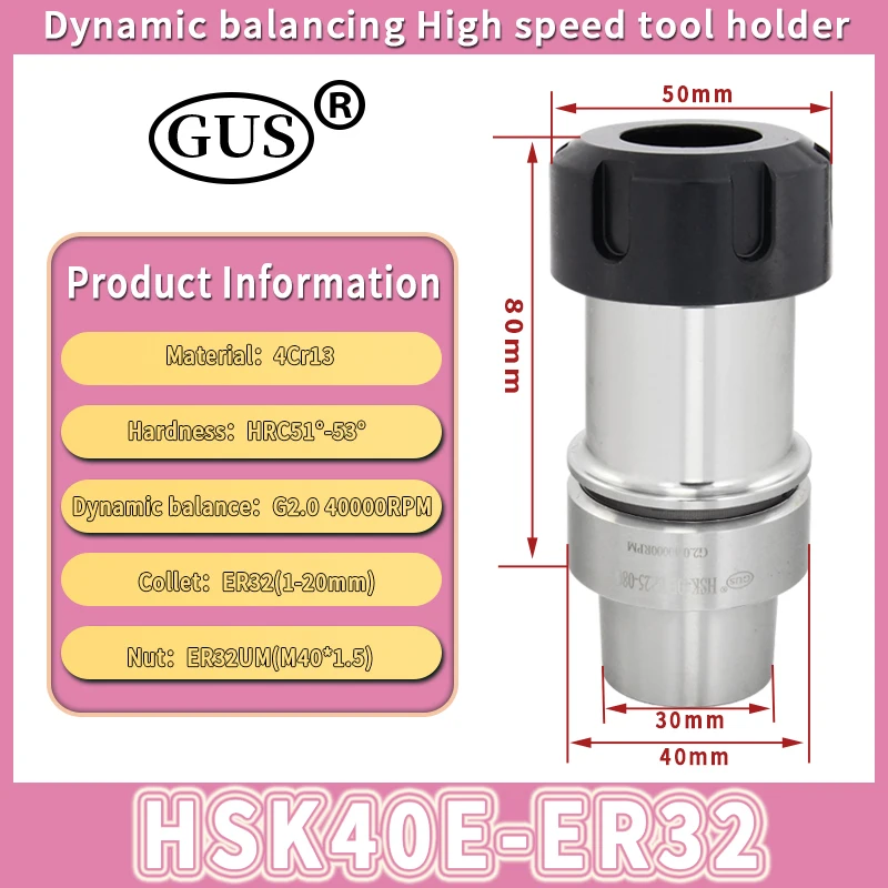 hsk cnc machine quick change tool holder alta velocidade equilibrio dinamico pinca chuck hsk25e hsk32e hsk40e er11 er16 er20 01