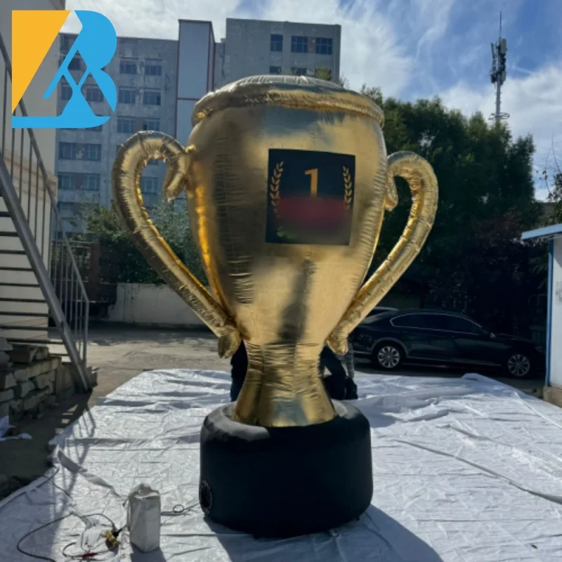 Suprimentos para festas expressas sob medida Troféu gigante de ouro airblown para brinquedos de decoração de palco