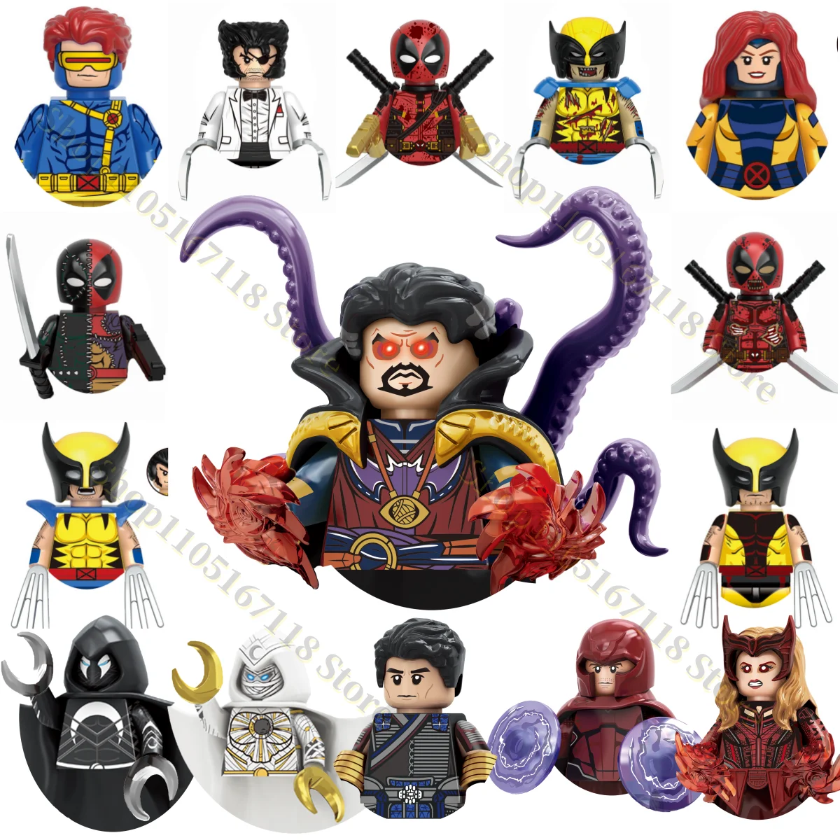 

Marvel Building blocks Moonlight Knight Doctor Strange Wolverine Deadpool Mini Action Figures Children's Party gifts Brick toys