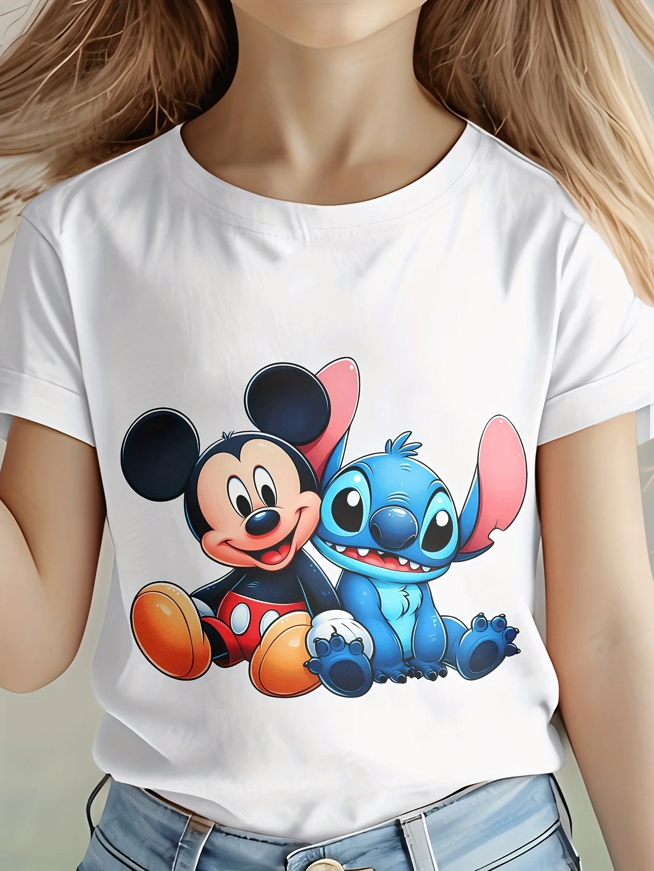 

Stitch Print Boys Girls T-Shirt Cotton Short Sleeve Children T-shirt Cute Cartoon Disney Tops Baby T-shirt Summer Kids Clothes
