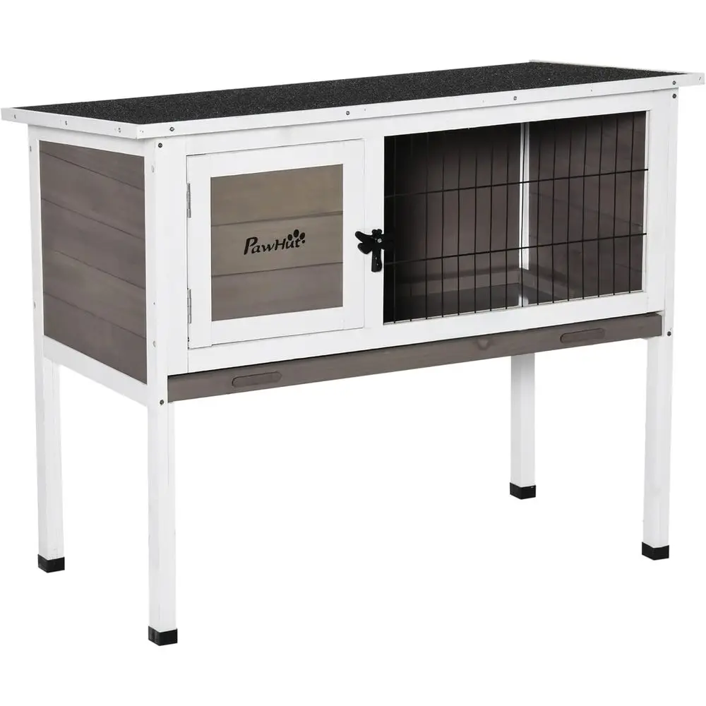 

Улучшенный деревянный вольер для кроликов для использования в помещении или на улице, с откидной крышей и съемным поддоном для кроликов или морских свинок, коричневый