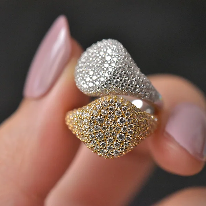 2023 Europe and America S925 silver plated 18K gold ring couple tail ring female simple and fashionable