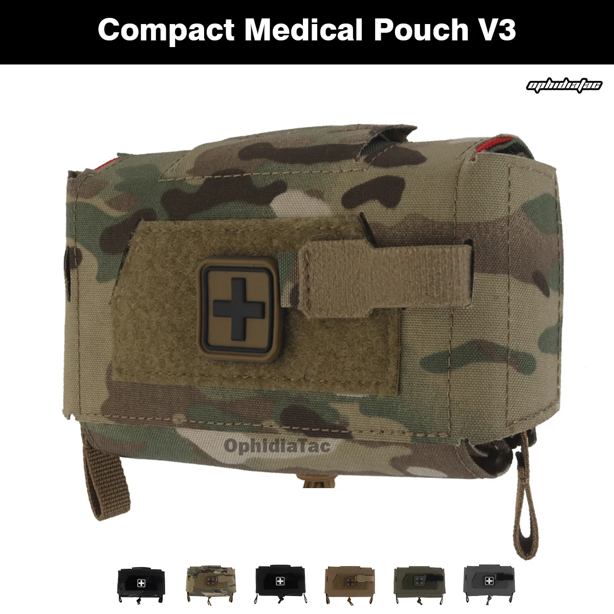 Image of Geteilter Fach MOLLE IFAK Erste-Hilfe-Tasche V3 1000D Nylon Schnell zu öffnen Passend für Gürtel ≤5 cm Medizinisches Kit für Camping/Jagd/Notfall