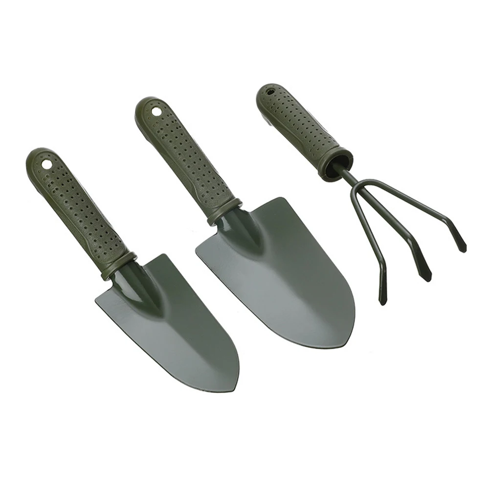 

Gardening Three Piece Set Durable Shovels Rakes Tool Lightweight Portable Manual Planting Spade Green Garden Tools For Flower