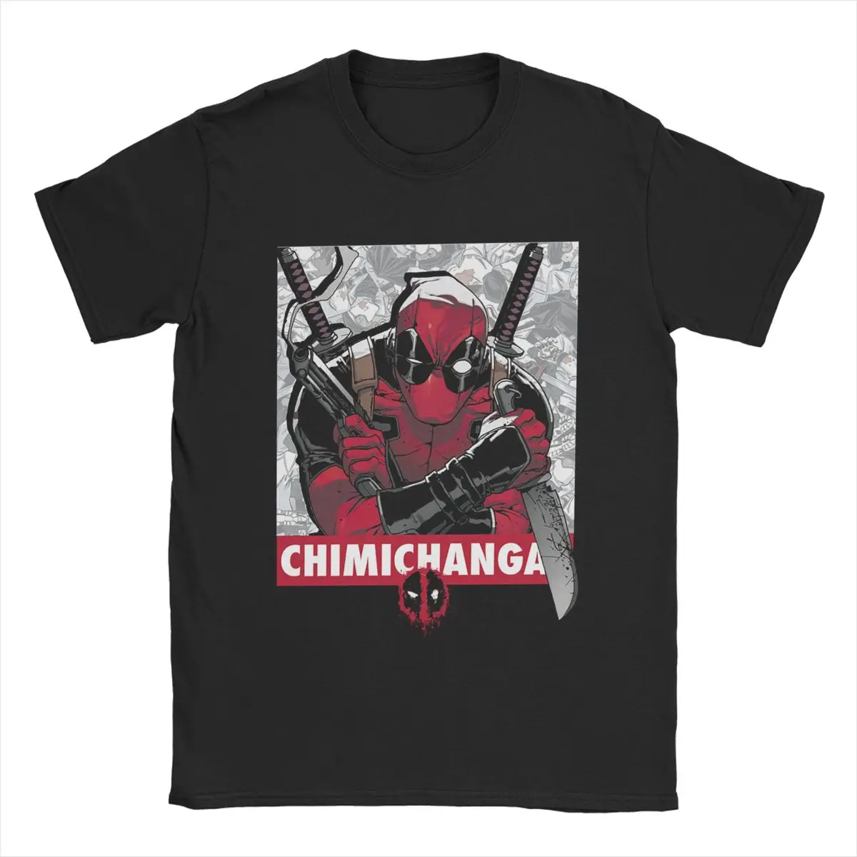 Men The Chimichanga Deadpool T Shirts Pure Cotton Clothes Humor Short Sleeve O Neck Tees Plus Size T-Shirt