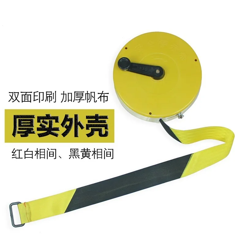 1pc safety warning belt isolation belt  Double-sided printing black and yellow canvas  Warning belt line 50 meters