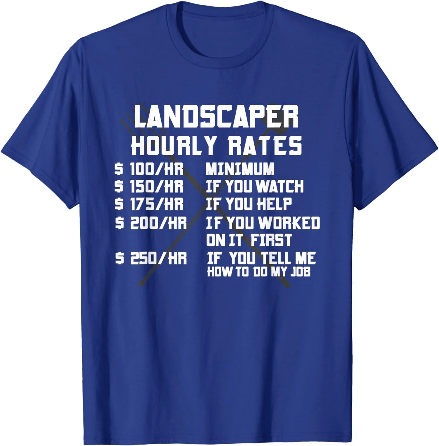 Landscaper X Hourly Rate Lawn Mowing Gardening Men's Unisex T-Shirt Size S-5XL