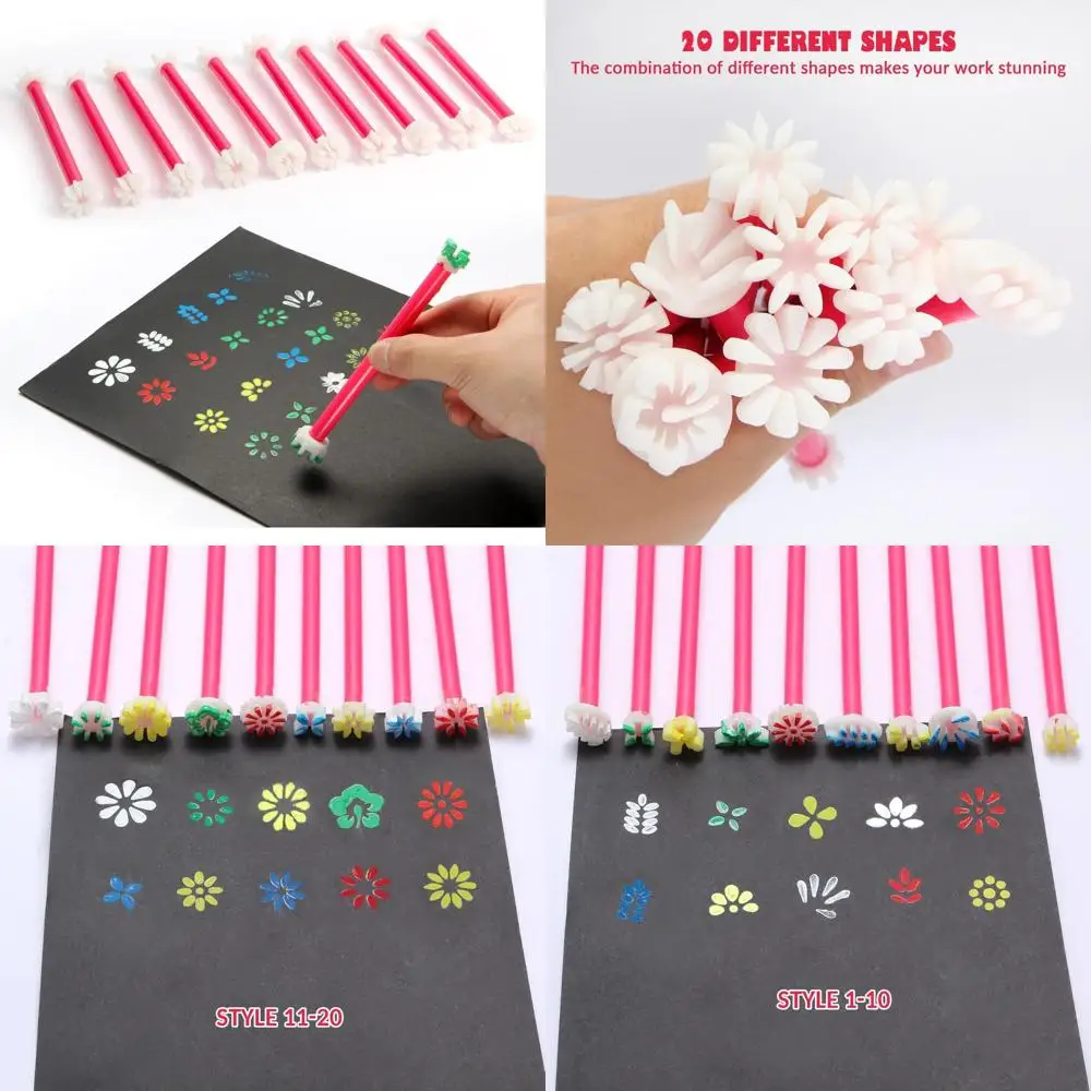 

Инструменты для нанесения цветов DAFENCHI для точечной живописи, 20-фигурные ручки, художественный инструмент в горошек мандалы для камней, инструменты для тиснения