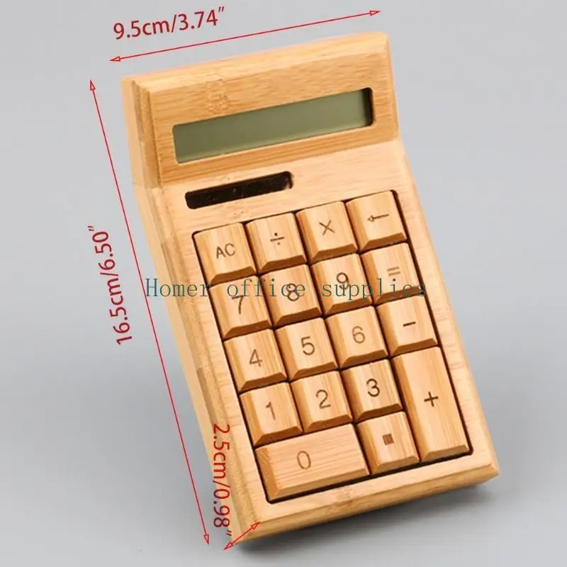حاسبة مكتب الخيزران K43B 12 رقمًا شاشة LCD عرض طلاب المدارس هدية المحاسبة