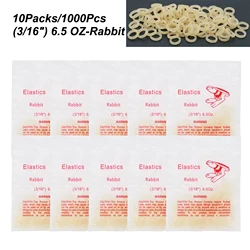 10Bags/1000Pcs Dental Orthodontic Elastics Latex Rubber Bands Use For Brackets Braces 3/16'' Rabbit 6.5OZ