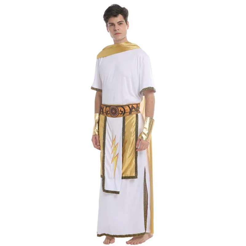 Disfraz del rey de Grecia Zeus para hombre, traje de Halloween, guerreros romanos, disfraces de Caesar, Carnaval, Purim, club nocturno, Bar, juego de rol, vestido de fiesta