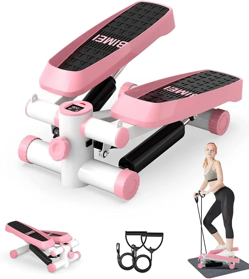 Portable Home Gym Mini Fitness Stepper Exercise Machine With LCD Display And Resistance Band Workout Program