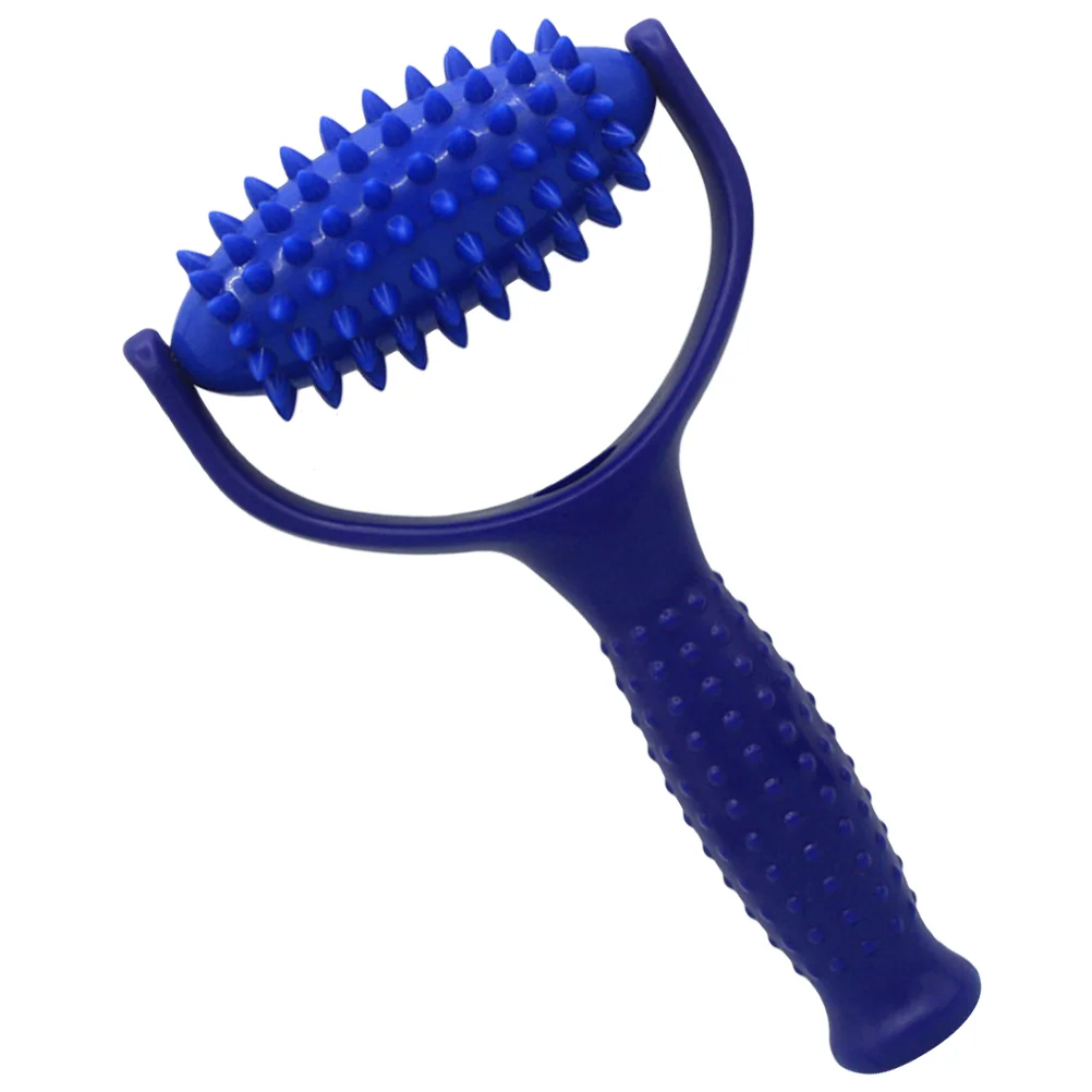 Spiked Massage Ball Roller Stick Yoga (Blue) Massager for Muscle Back Walker Manual Home Neck Body Abs Leg Eye