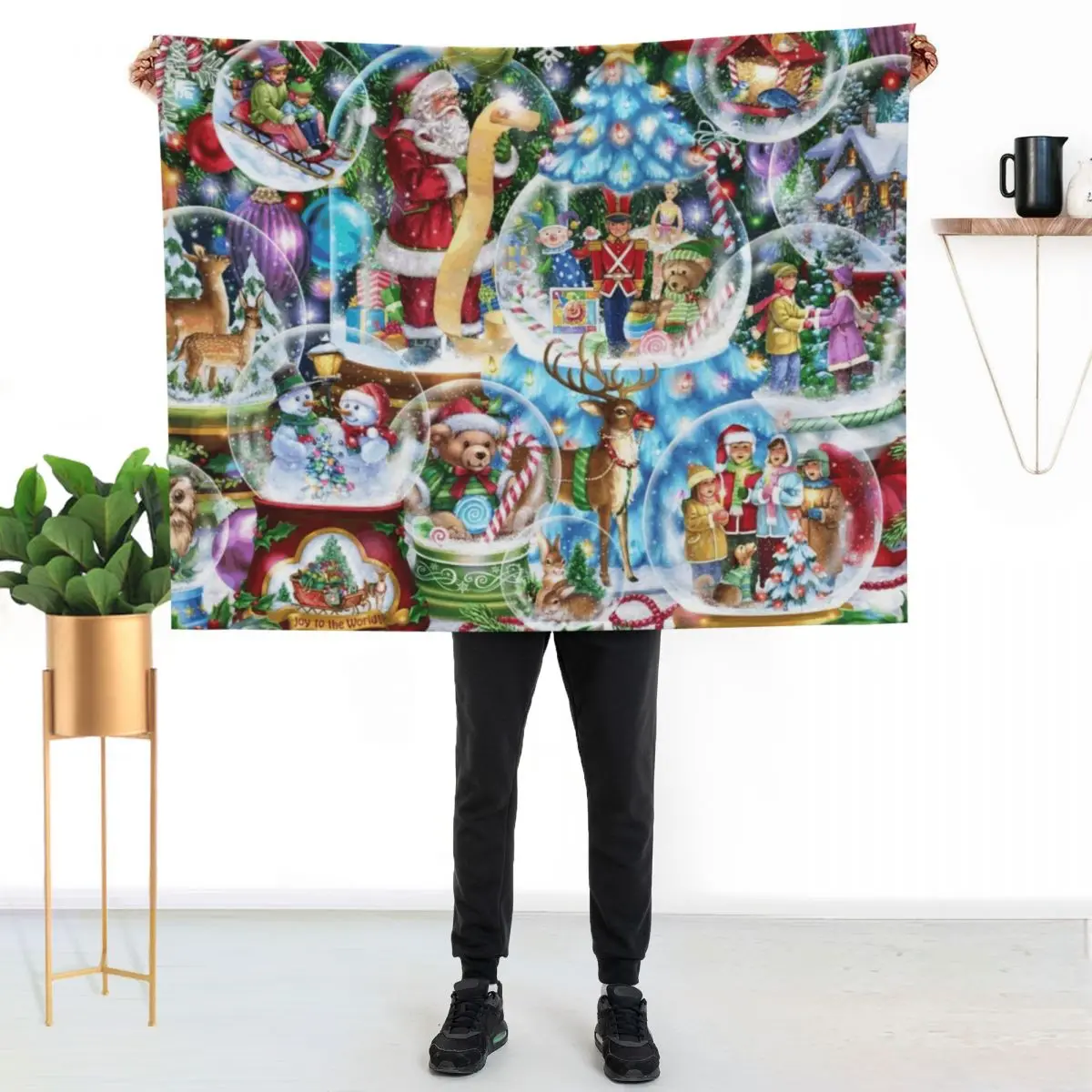 Christmas Snow Globes Throw Blanket Giant Sofa Furry Sofas Luxury For Decorative Sofa Hairys Blankets