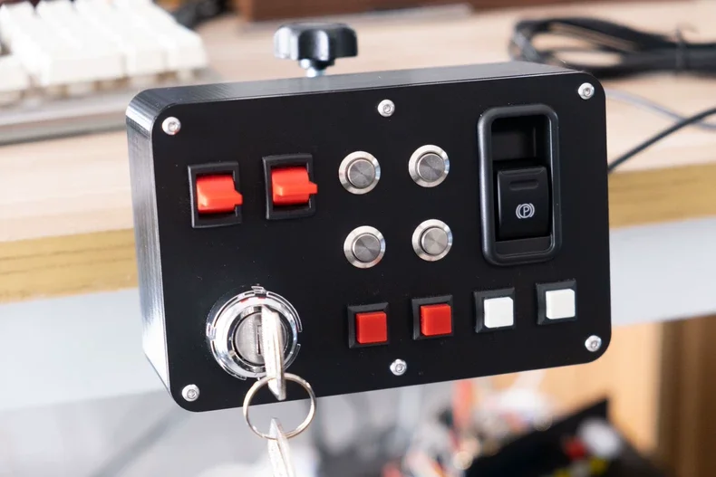 Racing Simulator Control Box Features 3D-Printed Shell And USB plug-And-Play Simply Configure The Corresponding Button Functions