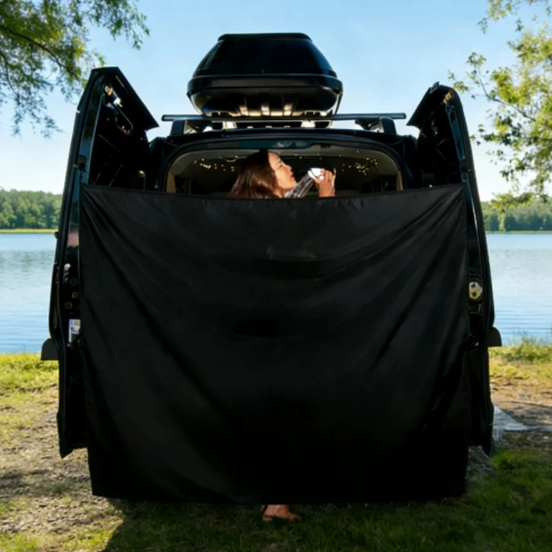 Outdoor Shower Curtain Camper Van Barn Door Privacy Curtains Cover With Hooks Camping Travel RV Caravan Bath Curtain 183x168cm