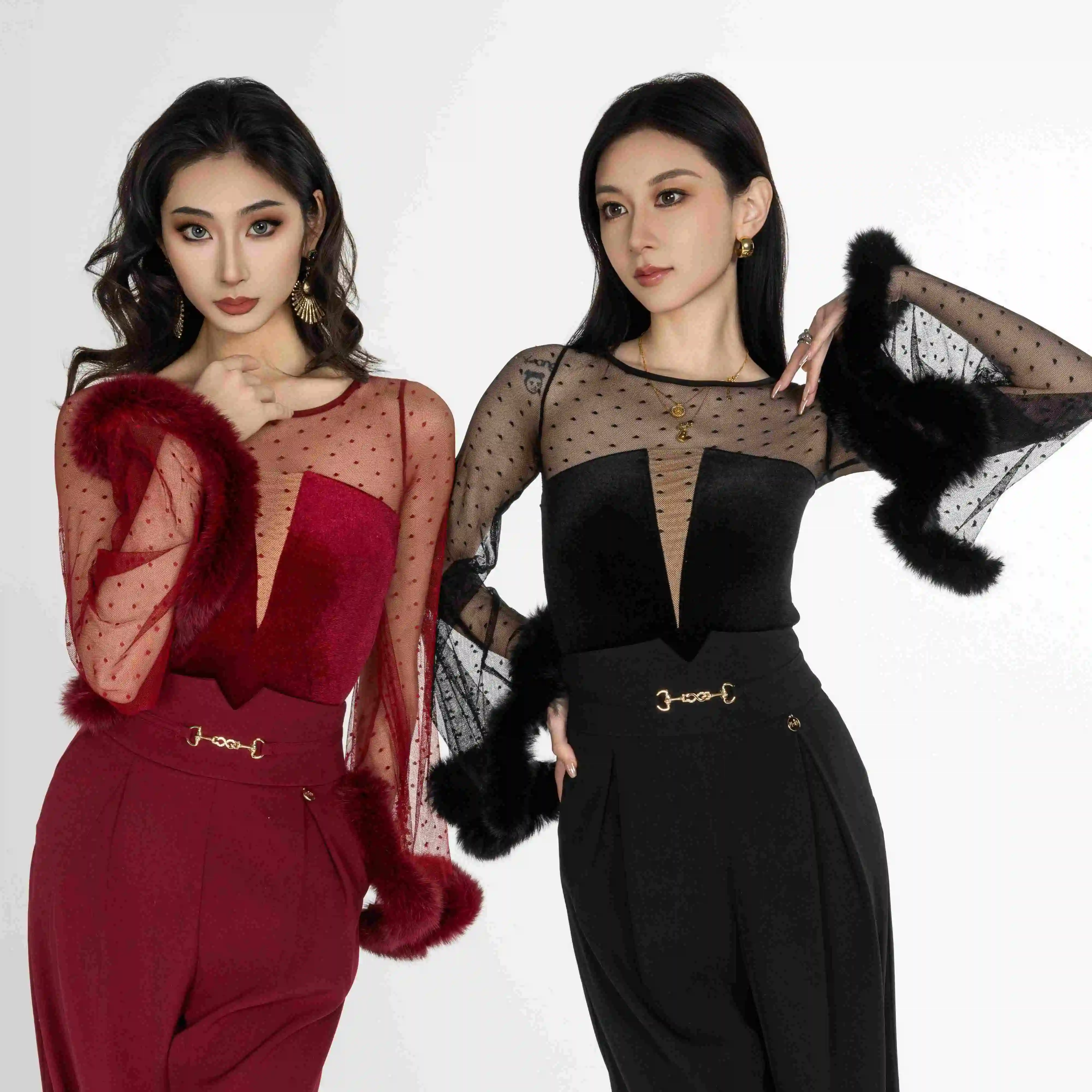 مثير قاعة الرقص القمم الغزل متوهج الأكمام أداء زي الكبار النساء ثياب الفالس الرقص الملابس ممارسة ارتداء BL14515