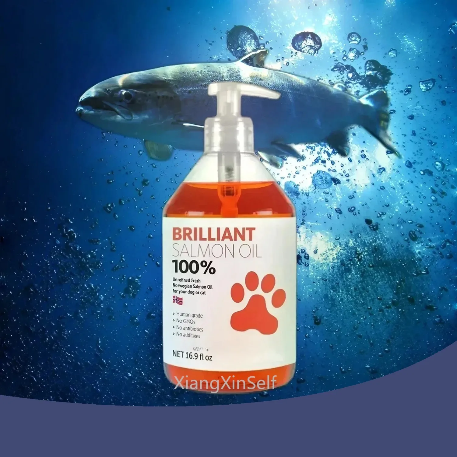 16,9 floz-aceite de pescado de salmón para mascotas, 21 ácidos grasos Omega, suplemento nutricional Natural para perros y gatos, 500ML