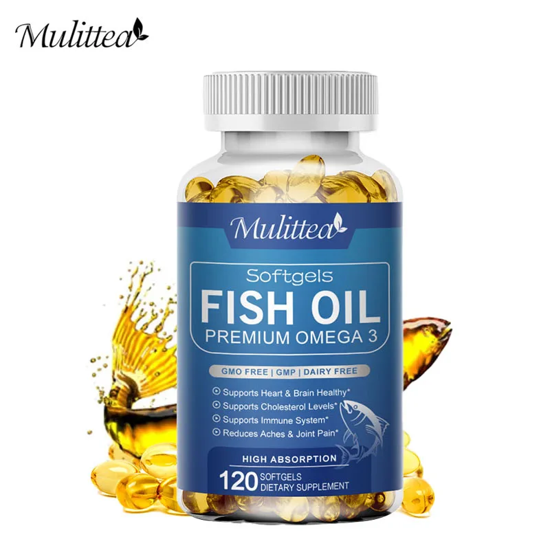 Mulittea Omega 3 Deep Sea Fish Oil For Joints Skin Eyes Heart Support Brain & Nervous System Health Immune System Skin Health