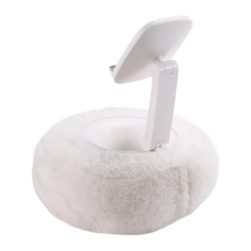 Adjustable For Kindle Pillow Stand Reading Support With Fuzzy Bowl 360° Phone Holder For Bed