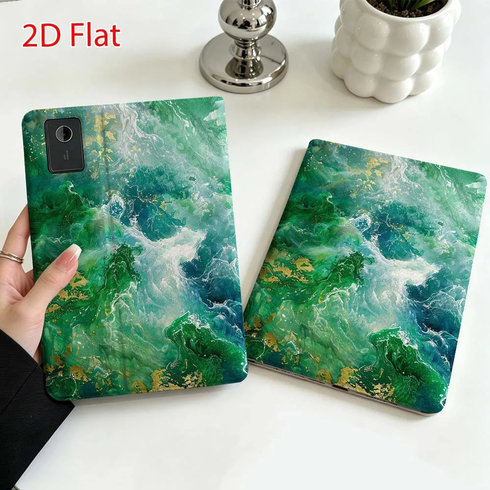 Green seawater pattern Soft For Lenovo Xiaoxin Pad Pro Tab P12 P11 11 13 11.2 inch K11 Plus Pen Tray Tablet Case