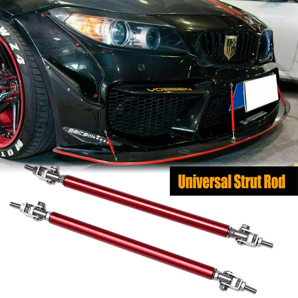 

Universal Racing Front Bumper Lip Splitter Rod Strut Tie Bar Support Bars Kit Adjustable Screw Fixed 75mm/100mm/150mm/200mm