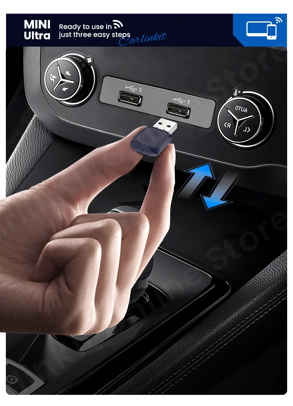 Adattatore Wireless CarPlay 2025 – WiFi 5.8 GHz, Bluetooth 5.3, Plug And Play Per Auto Dopo Il 2016, Compatibile IPhone (iOS 10+) - 5
