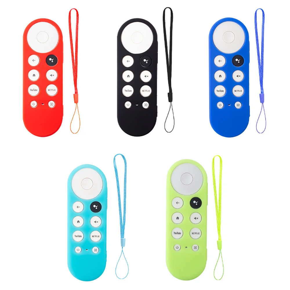 Silicone Protective Case for Google TV Remote Control Non-slip Soft Durable Shockpro Protective Cover Shell Glow in the Dark