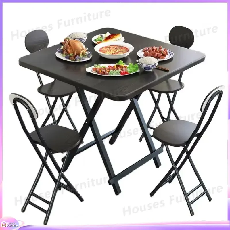 Heavy Duty Folding Table for Restaurant Outdoor Camping Indoor Use Space Saving Steel Frame Portable Dining Table Collapsible