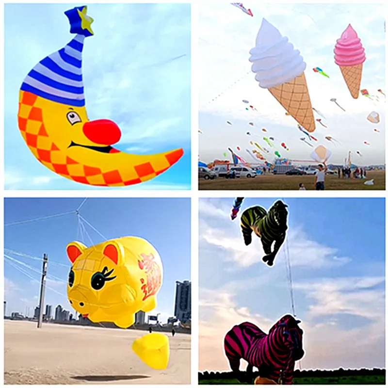 Free shipping 3.5m Zebra Kite Soft kite 10m Moon camel Golden pig kite kites for adults outdoor toys windsock inflatable kite